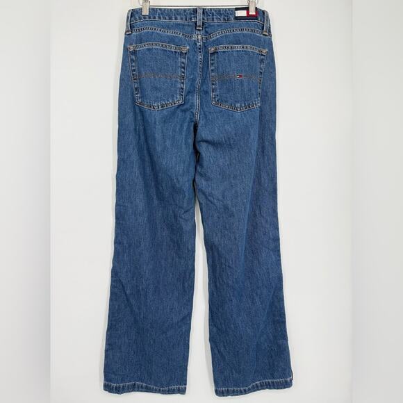 Tommy Hilfiger Women's Side Snaps‎ Wide Leg Blue Jeans Size 6 - Picture 7 of 12